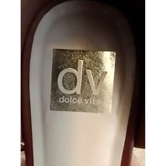 Dolce Vita Brown Leather Pointed Toe Ankle Wrap Back Zip Flats - Sz 10M - Picture 7 of 12